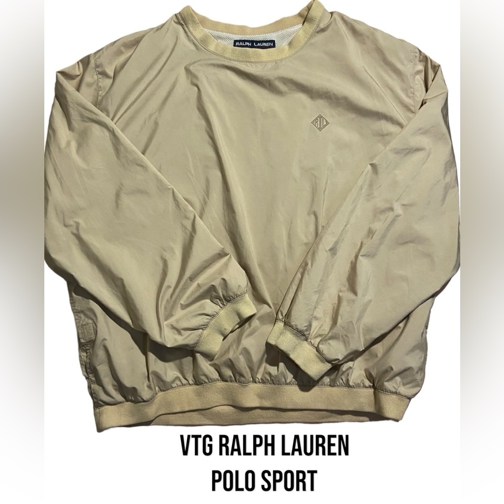 Ralph Lauren Polo Sport Windbreaker  Beige Pullover Logo Golf